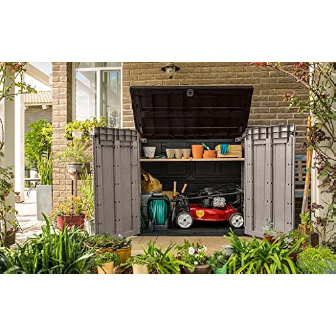 Keter Store-It-Out Pro Resin Garden Storage Shed | 1200L Beige & Brown