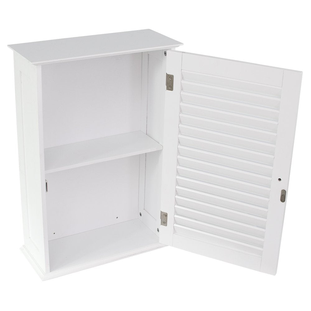 Bath Vida Liano Bathroom Cabinet Single Door Shutter Wall Mounted Storage, White - image 4
