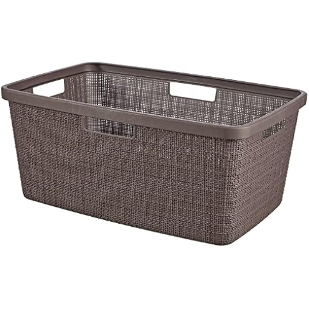 Curver Jute 46L Recycled Woven Laundry Basket – Peppercorn Grey