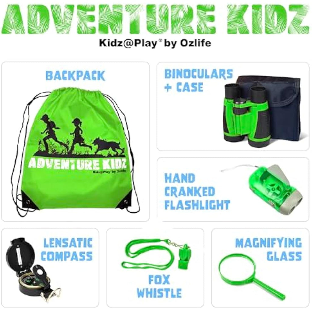 Adventure Kidz Outdoor Exploration Kit | 6-Piece STEM Camping Toy Set