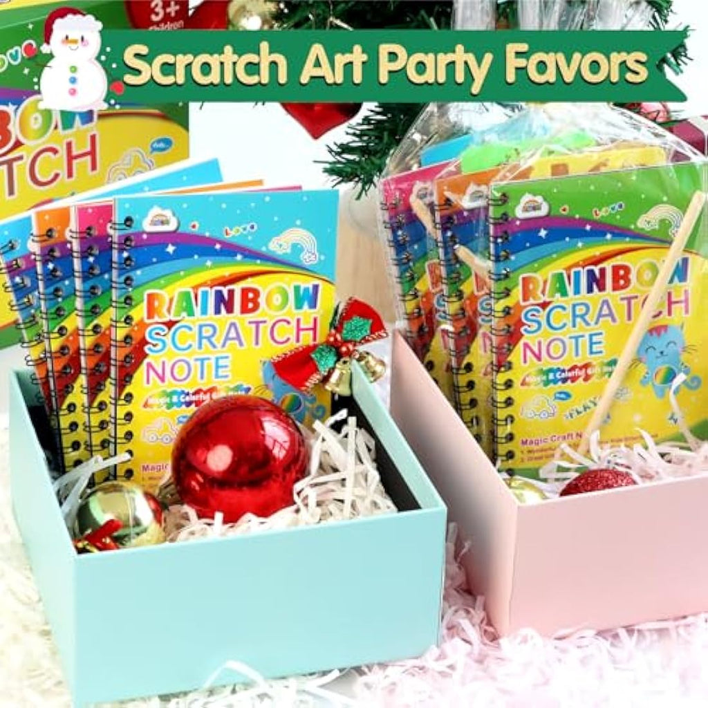 ZMLM Scratch Art Party Bag Fillers - 48 Pack Rainbow Craft Kits for Kids