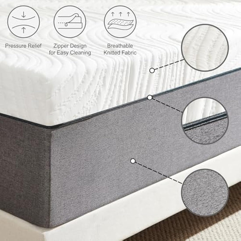 Twirest Single Memory Foam Mattress | 15cm Gel Layer & Removable Cover