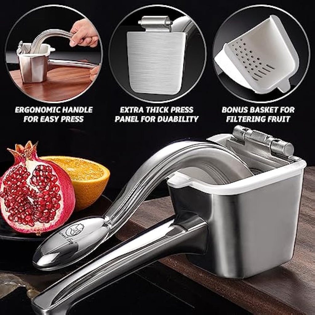 Stainless Steel Citrus Squeezer – Heavy-Duty Hand Juicer Press