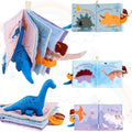 Richgv Soft Baby Sensory Book – Dinosaur Crinkle Toy for Stroller & Travel