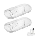Silicone Vanity Tray – 2 Pack Oval Bathroom Organizer, White