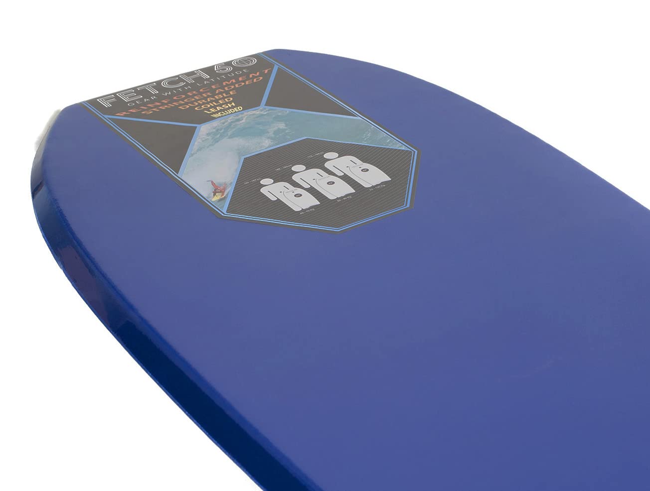 Fetch 50 42 Inch Bodyboard with Stringer and Leash – Blue