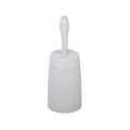 Addis Faux Rattan Toilet Brush Set with Detergent Dispenser – Light Grey