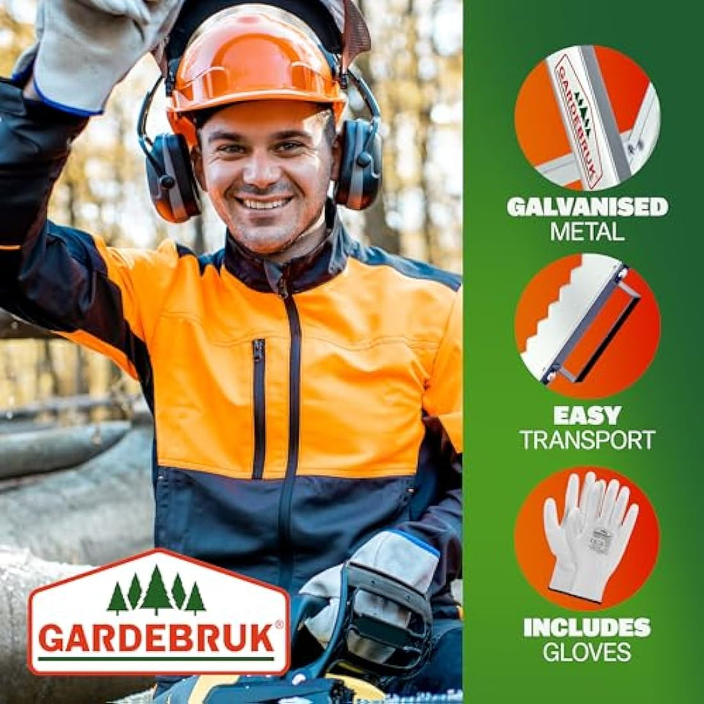 GARDEBRUK Folding Galvanised Saw Horse | Heavy Duty 150kg Log Holder