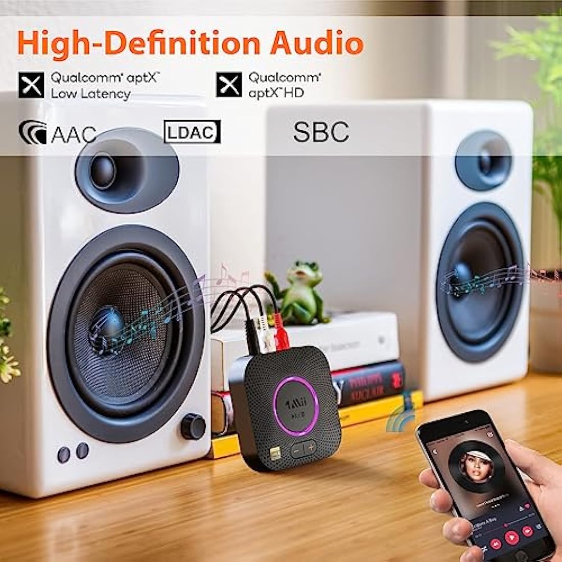 1Mii B06S+ LDAC Bluetooth 5.2 Receiver | Hi-Res Hi-Fi Audio Adapter