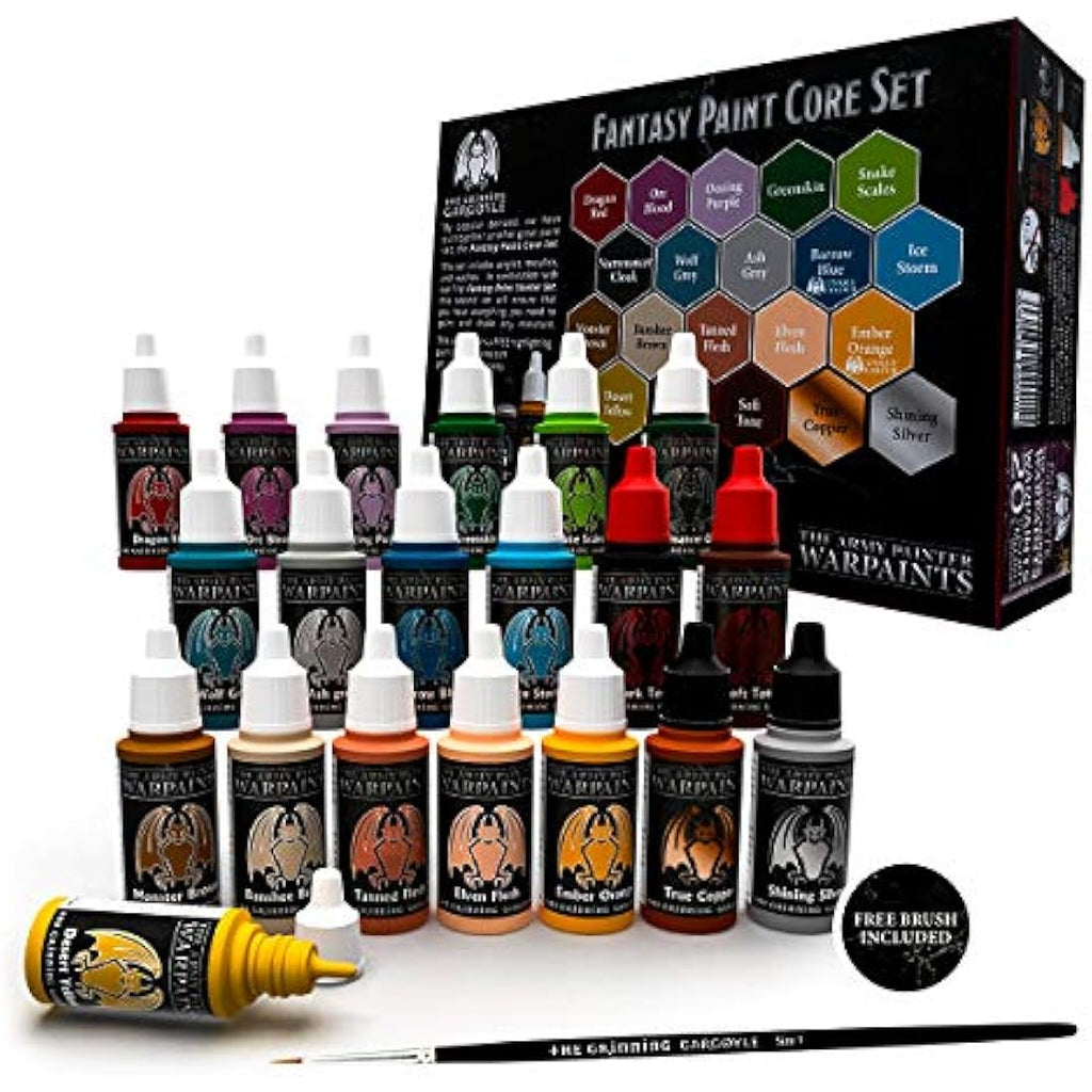Grinning Gargoyle Fantasy Model Paint Set | 20 Acrylic Paints & Brush