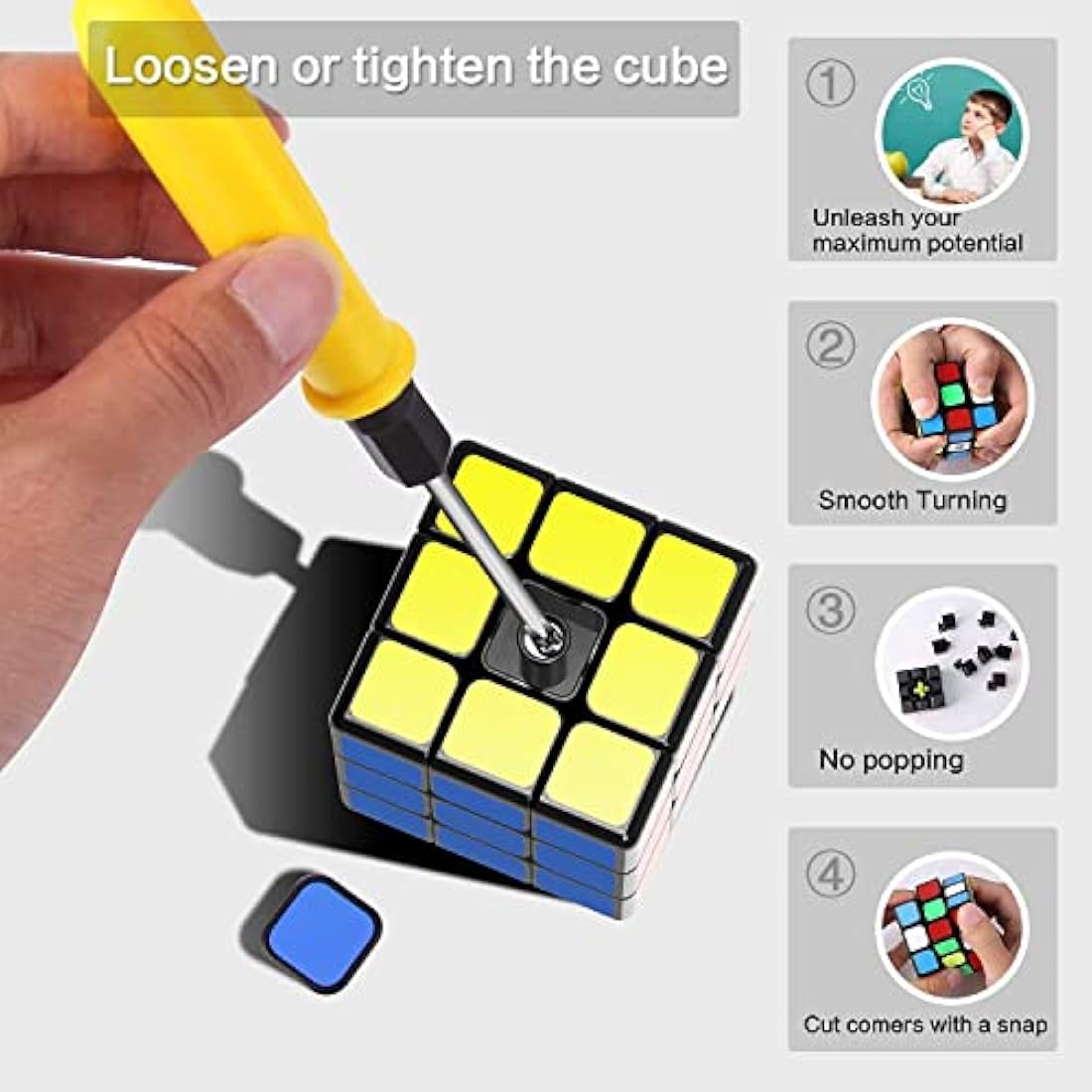 ROXENDA Speed Cube Set | 2x2 3x3 Magic Cube Puzzle Toys for All Ages