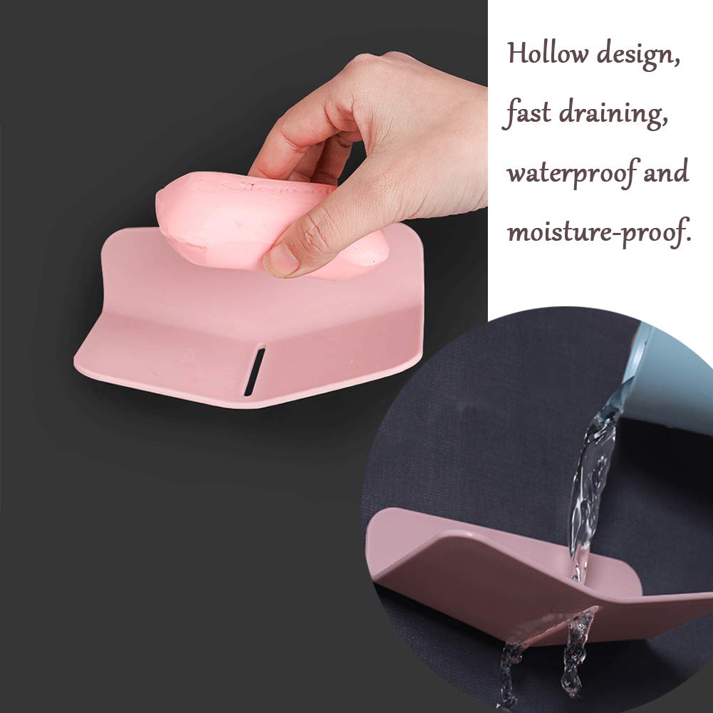 Soap Holder Shower Wall Mounted Draining Soap Dish for Shower Soap Saver for Kitchen, Bathroom.Gray, 1 - image 2