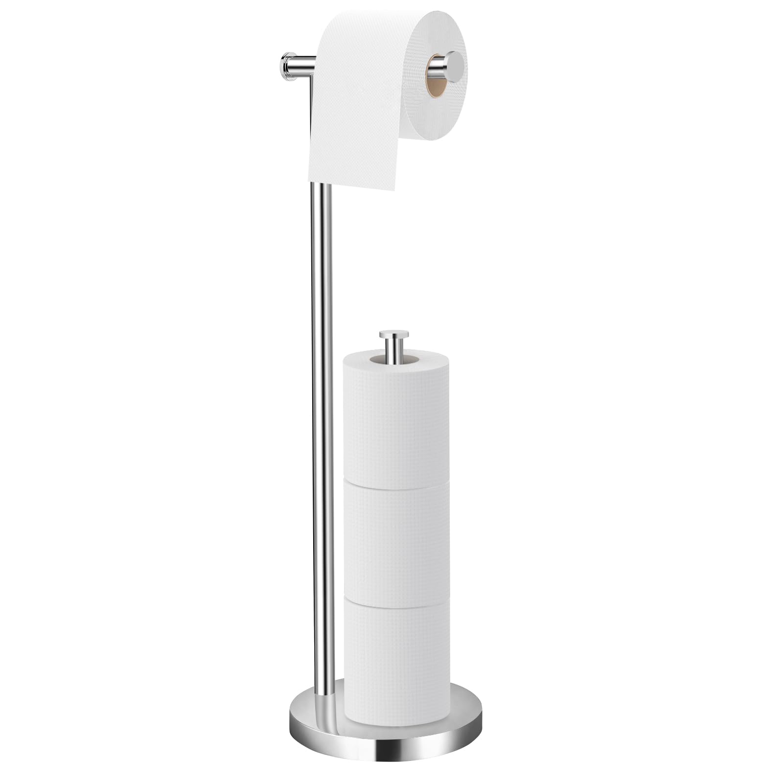 Free Standing Toilet Roll Holder – Chrome 2-in-1 Stand