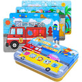 BBLIKE Transportation Jigsaw Puzzles - 4 Pack Educational Travel Toy