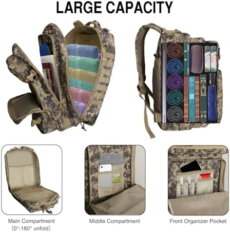 WOLT Tactical Military Backpack - 45L Large 3 Day Assault Pack for Hiking