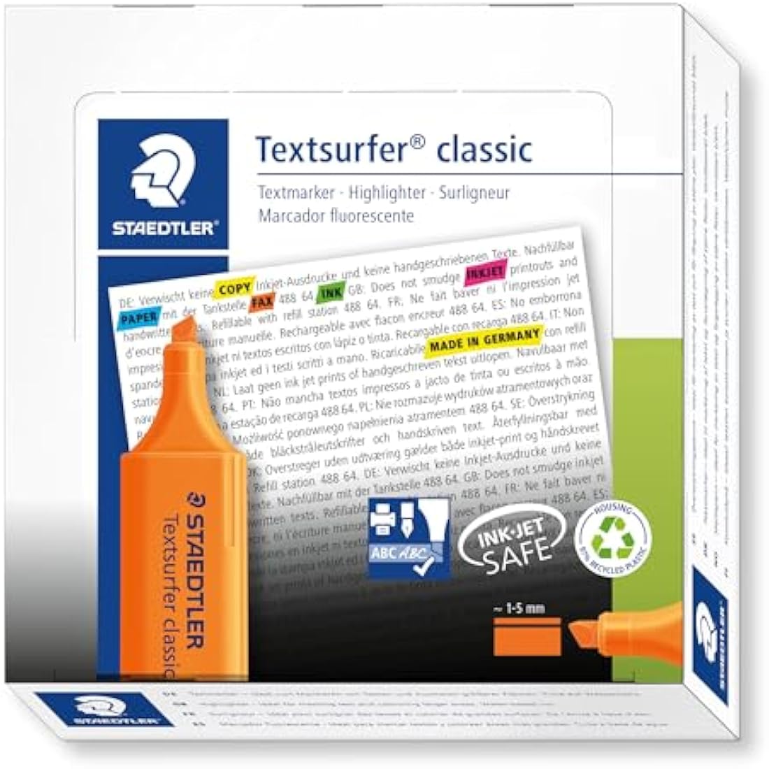 Staedtler Textsurfer Classic Highlighter – Orange Inkjet Safe (10 Pack)