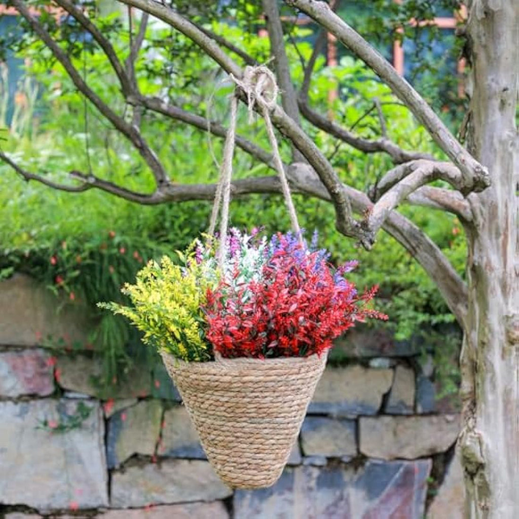 20 Bundles Artificial Lavender Flowers | UV Resistant Shrub