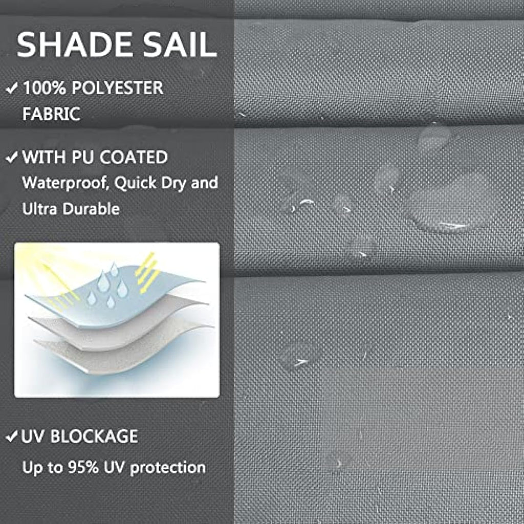 Mokani 3x4m Rectangle Sun Shade Sail – Waterproof UV Block Canopy, Grey