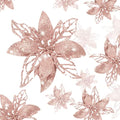 Jolof Store Rose Gold Glitter Poinsettia Flowers - 24pc Christmas Ornaments