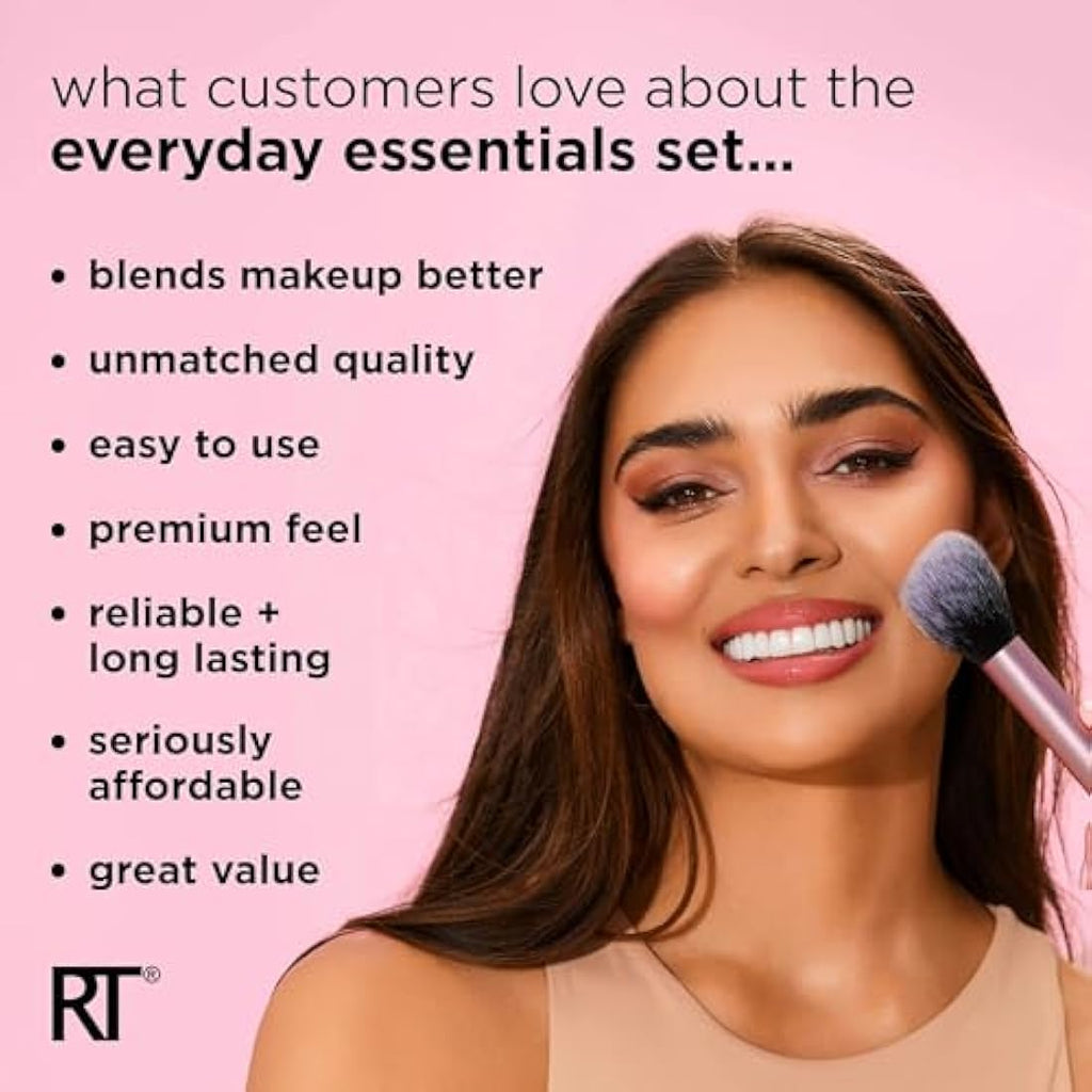 Real Techniques Everyday Essentials 5-Piece Makeup Brush & Sponge Set