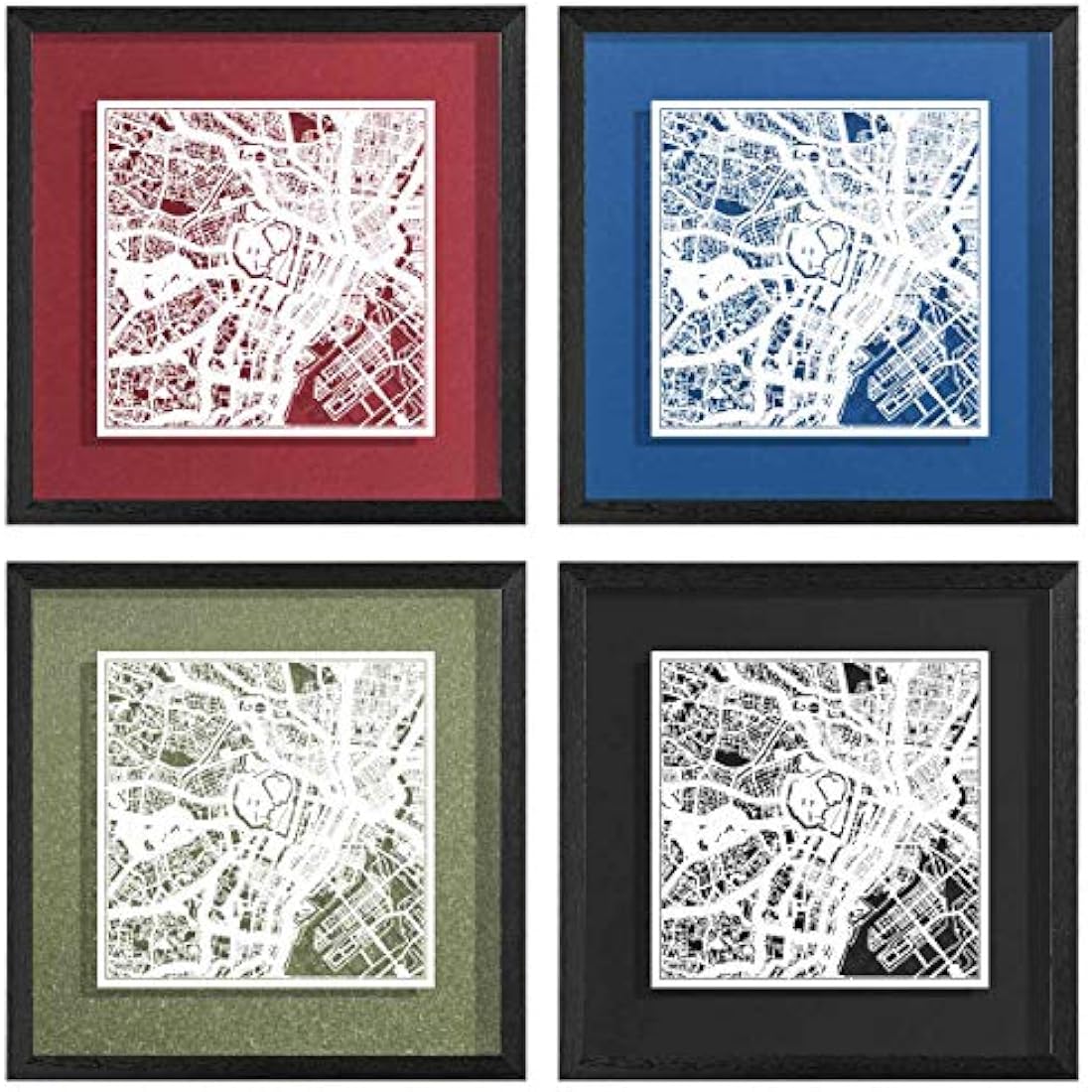Tokyo Marco de Papel para Mapas |  Minimalist Paper Art Frame