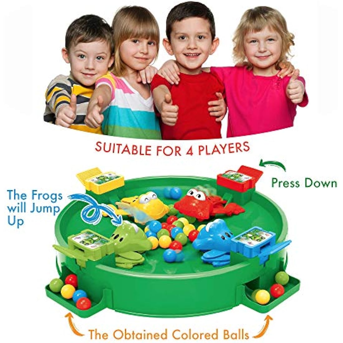 Jolof Store Hungry Frogs Family Board Game – 4 Player Kids Reflex Toy
