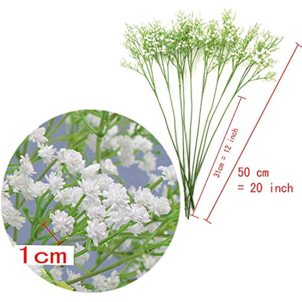 White Baby's Breath Artificial Flowers - 9 Stems Gypsophila