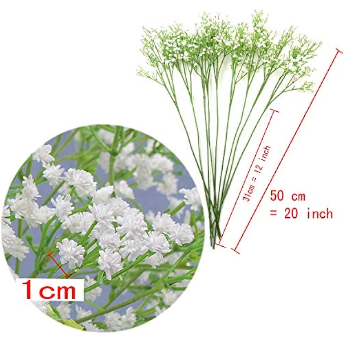 White Baby's Breath Artificial Flowers - 9 Stems Gypsophila