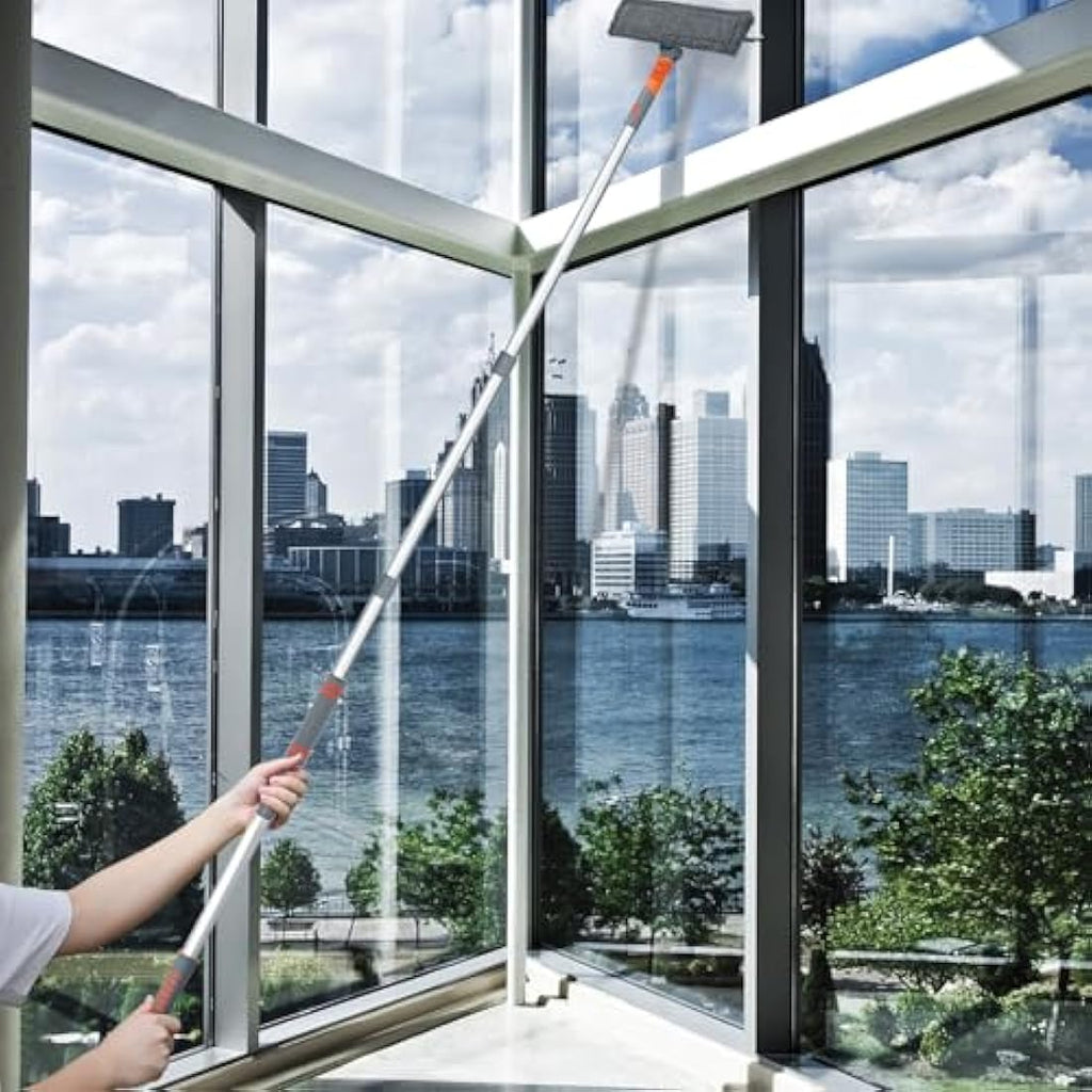 Baban 2-in-1 Window Squeegee Cleaner with 100-inch Extendable Pole