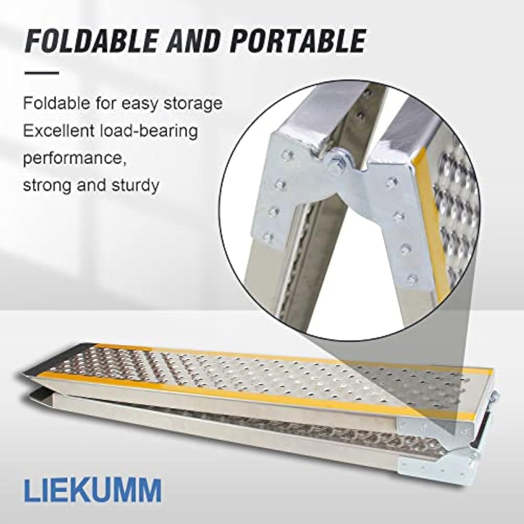 LIEKUMM Folding Aluminum Motorcycle Ramp | 300kg Capacity Loading Ramp