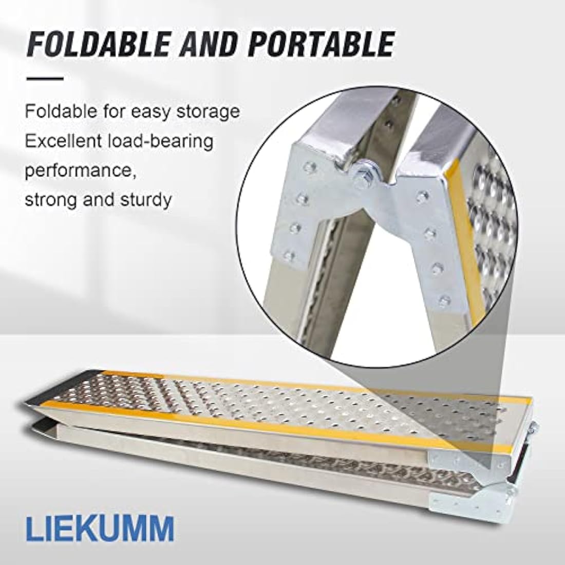 LIEKUMM Folding Aluminum Motorcycle Ramp | 300kg Capacity Loading Ramp