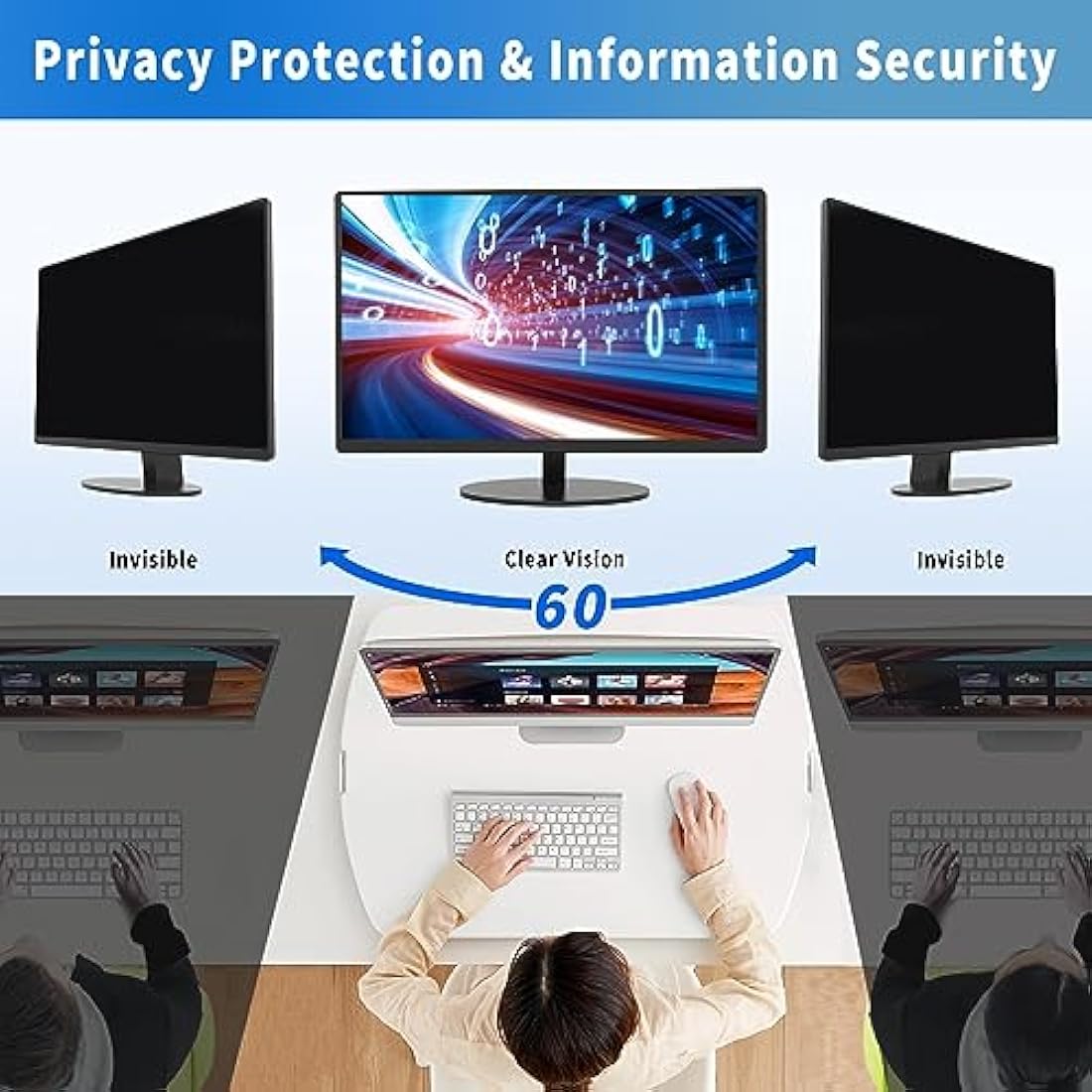 DEJIMAX 27 Inch Computer Privacy Screen Filter | Anti-Glare & Blue Light