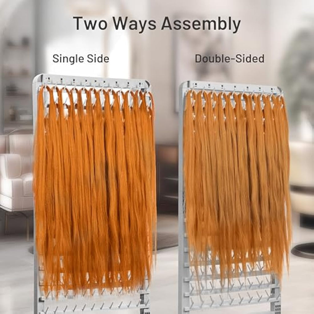 Jolof Store 280 Pegs Braiding Hair Rack – Adjustable 2-Sided Stand with Wheels