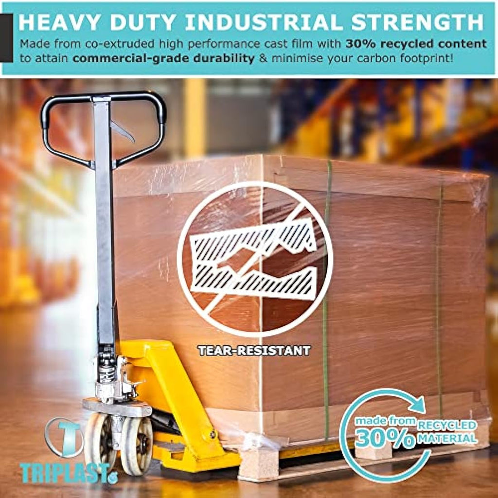 Triplast Heavy Duty Pallet Stretch Wrap - 400mm x 250m Clear (2 Rolls)