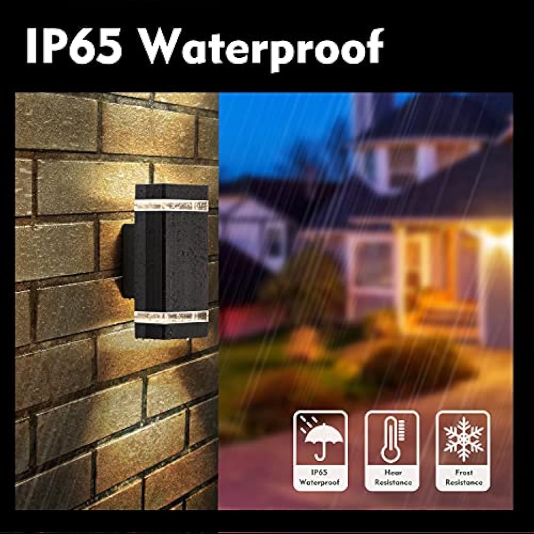 CELAVY Outdoor Wall Lights - IP65 Waterproof Modern Black Aluminum Sconce