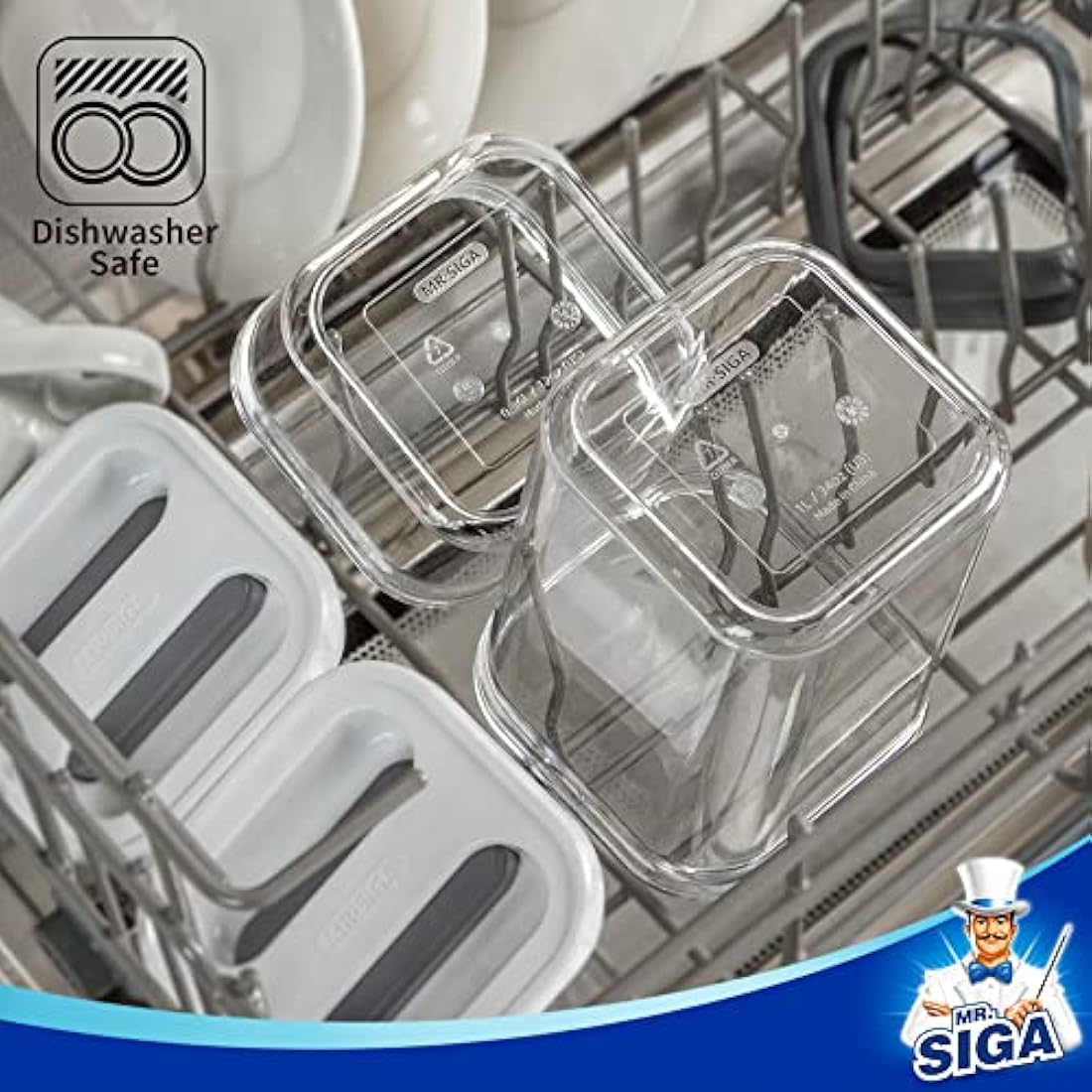MR.SIGA Airtight Food Storage Containers | 4 Pack BPA Free Stackable Canisters