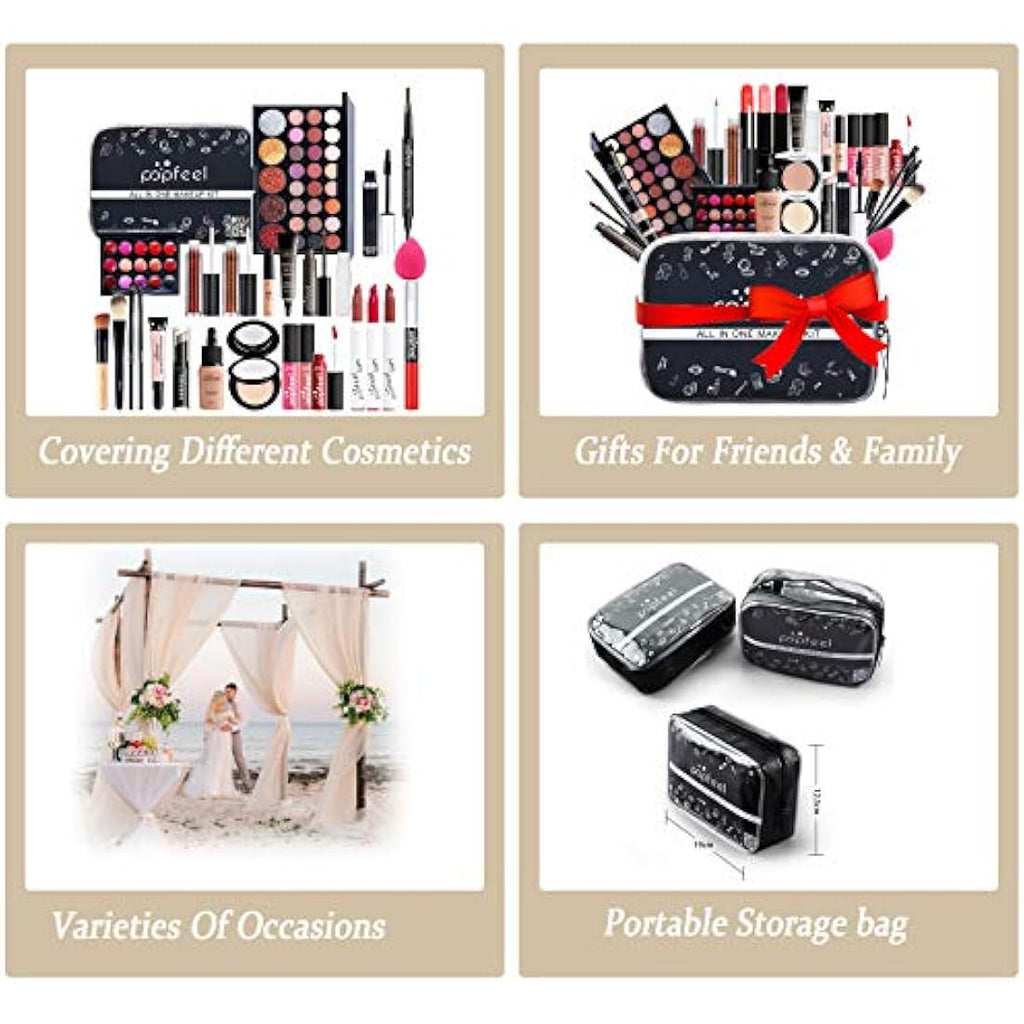 RoseFlower 28Pcs Professional Makeup Set | All-in-One Travel Starter Kit