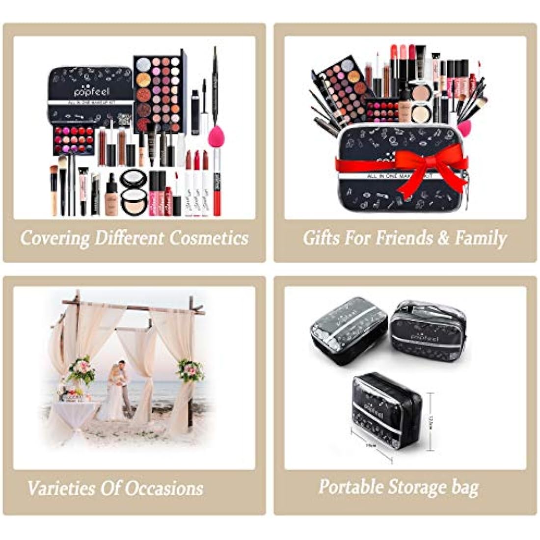 RoseFlower 28Pcs Professional Makeup Set | All-in-One Travel Starter Kit