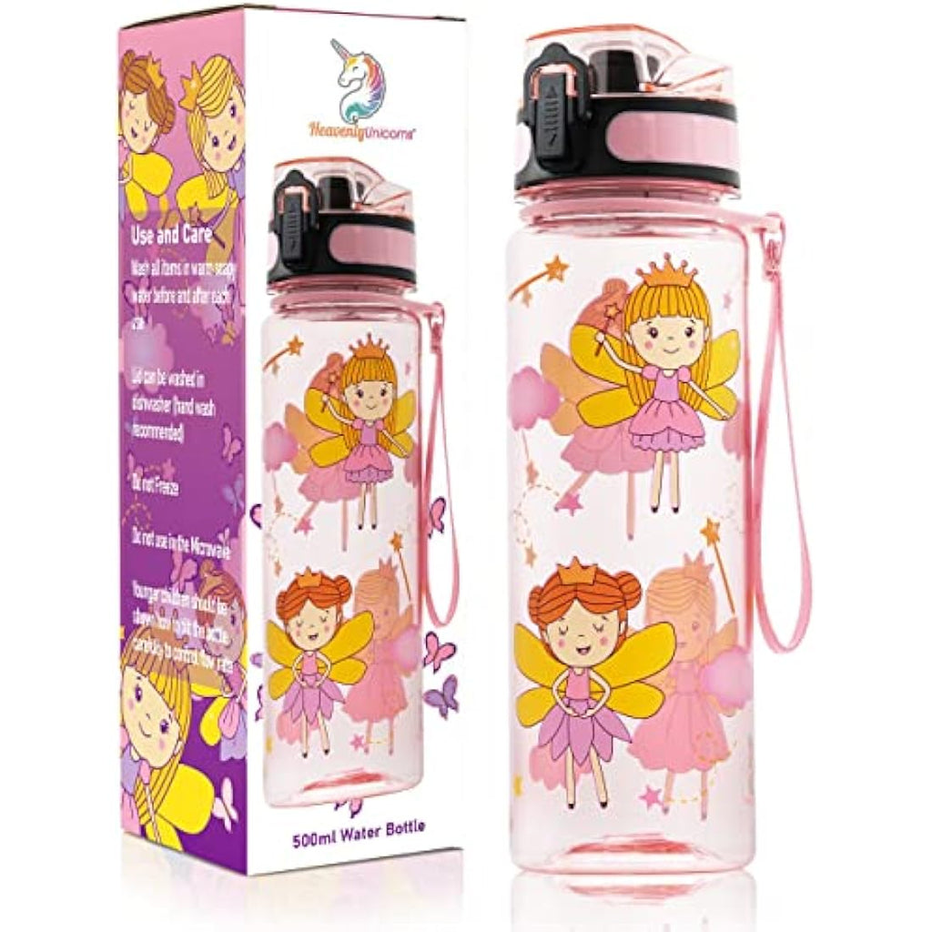 HeavenlyUnicorns Kids Tritan Water Bottle – 500ml Leakproof Pink