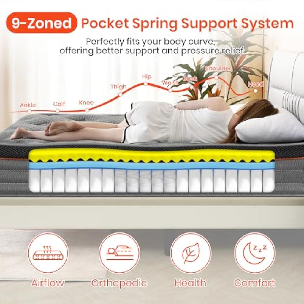 Good Nite Single Hybrid Mattress | 9-Zone Pocket Sprung Medium Firm
