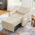 Vesgantti 3-in-1 Convertible Sofa Bed | Beige Linen Sleeper Chair
