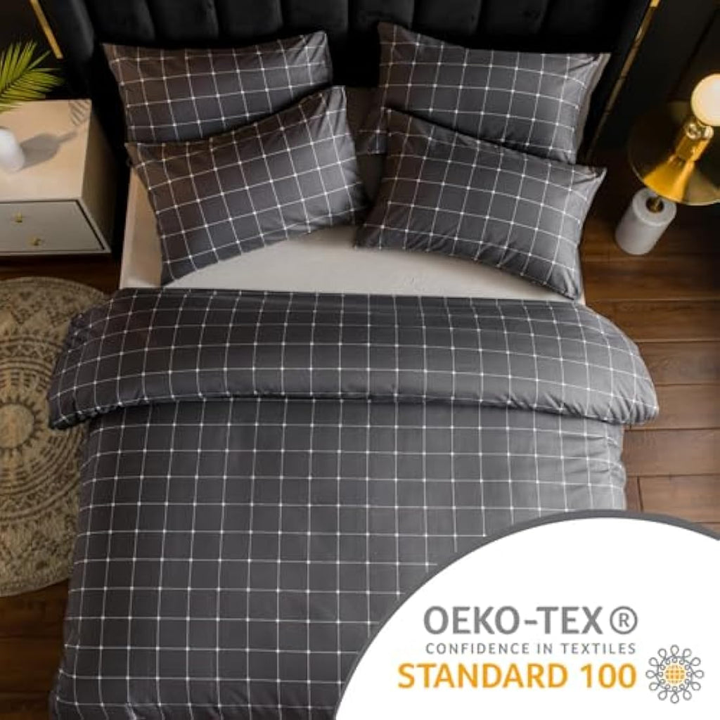 Lazzaro King Size Duvet Cover Set | Soft Microfiber 3pc Bedding Set