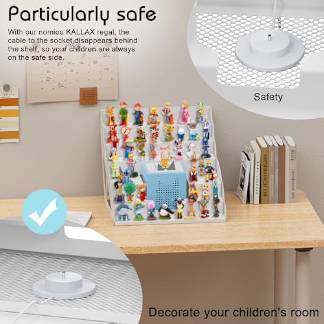 Magnetic Toniebox Shelf for IKEA Kallax - White Metal Rack