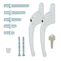 Universal Inline uPVC Window Handle - Lockable White 2 Pack