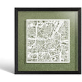 Jolof Store Munich Paper Map Art Frame - 9x9 White Map Black Frame