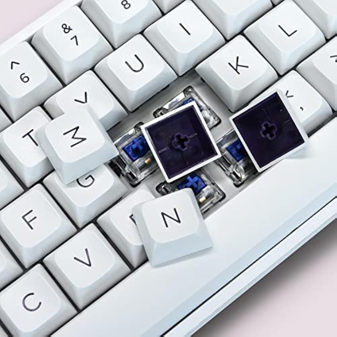 dagaladoo 189-Key Double Shot PBT Keycaps | XVX Profile | White/Purple