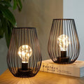 TRIROCKS Metal Cordless Table Lamp - Set of 2 Battery Operated Lanterns