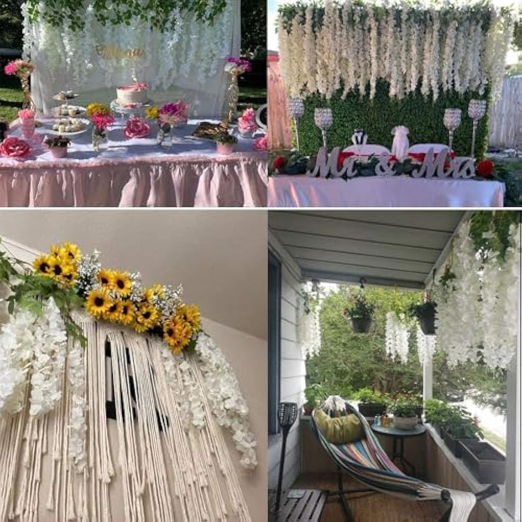 Jolof Store Artificial Wisteria Vine Garland – 112cm Silk Hanging Flowers