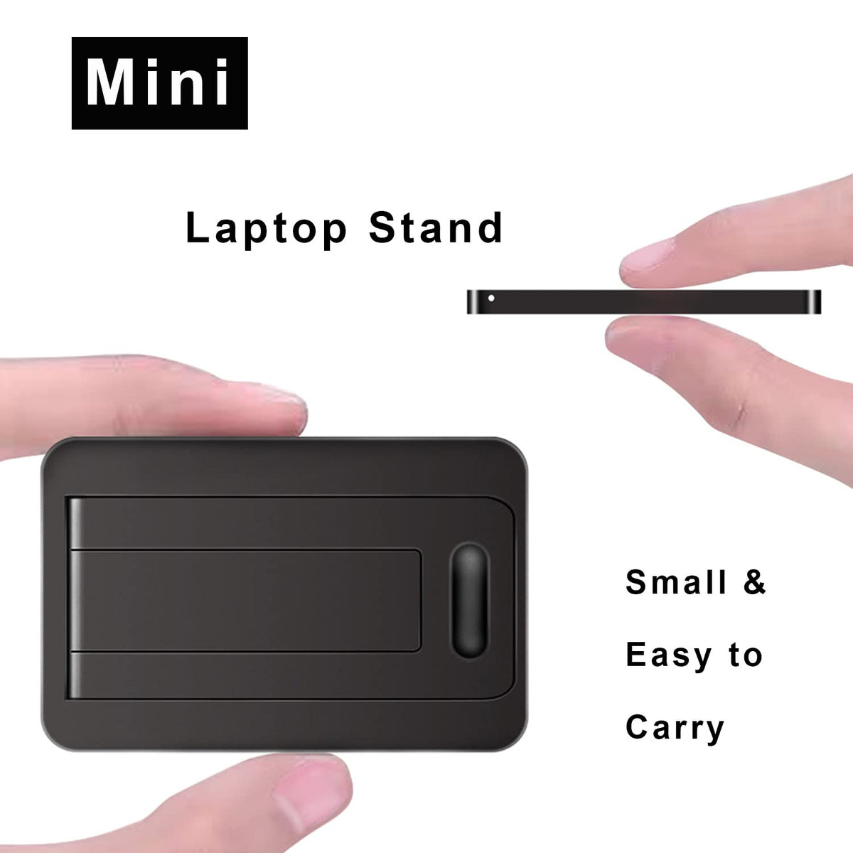 OYE 2 Mini Laptop Stand, Portable Notebook Holder with Cooling & Ergonomic Design for MacBook & Wireless Keyboard Black - image 2