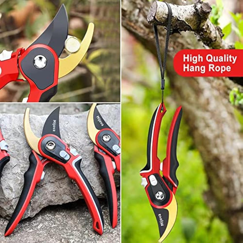 Mijova Heavy Duty Pruning Shears – SK-5 Carbon Steel Bypass Pruners